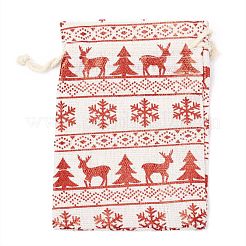 Christmas Theme Cotton Fabric Cloth Bag&nbsp;X-ABAG-H104-B12