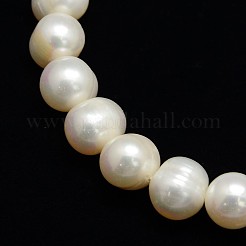 天然養殖淡水パールビーズ連売り  ポテト  乳白色  10~11mm  穴：0.8mm  約40個/連  13.77インチ〜14.17インチ&nbsp;PEAR-L001-C-07-01