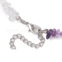 Natural Rose Quartz & Quartz Crystal & Amethyst & Howlite & Apatite & Carnelian & Citrine & Tiger Eye & Green Aventurine Chip Beaded Necklaces&nbsp;NJEW-JN05099
