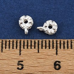 真鍮マイクロパヴェキュービックジルコニアチューブベイル  925銀メッキ  6x4x2mm  穴：0.8mm  内径：1.1mm&nbsp;KK-K407-26S