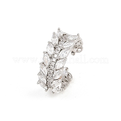 Brass Micro Pave Cubic Zirconia Cuff Rings for Women&nbsp;RJEW-Z113-49P