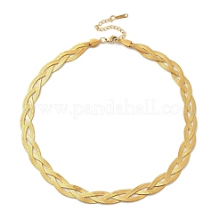 304 Stainless Steel Interlocking Triple Herringbone Chain Necklace for Men Women&nbsp;NJEW-H167-01G
