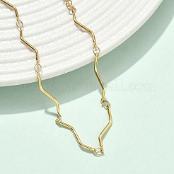 Twisted 304 Stainless Steel Bar Link Chains Bracelets for Women&nbsp;BJEW-D456-04G