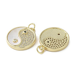Brass Micro Pave Cubic Zirconia Pendants&nbsp;KK-G485-07G