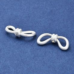 マット合金ビーズ  蝶結び  マットシルバーカラー  20x9x5.5mm  穴：1.6mm&nbsp;PALLOY-R145-13MS
