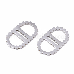 変色しにくい201ステンレススチールリンクコネクター  レーザー切断  オーバル  ステンレス鋼色  16x10x1mm  穴：4.5x7mm&nbsp;STAS-N091-69