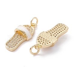 Brass Micro Pave Clear Cubic Zirconia Pendants&nbsp;X-ZIRC-A019-11G