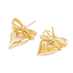 Rack Plating Bowknot Brass Stud Earrings&nbsp;EJEW-S219-06G