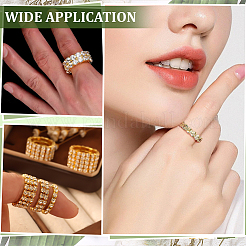 10Pcs 5 Styles Adjustable Alloy Rhinestone Finger Rings for Women&nbsp;RJEW-ME0001-02G