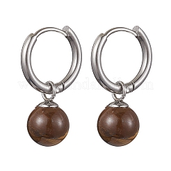 宝石フープピアス  202ステンレススチールのハギーフープピアス  23x8mm&nbsp;EJEW-JE05760