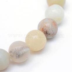 Round Natural Flower Amazonite Bead Strands&nbsp;G-R345-6mm-17