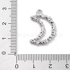 合金ペンダント  ステンレス鋼色  ムーン  23x16x2mm  穴：2mm&nbsp;FIND-M078-01A-P