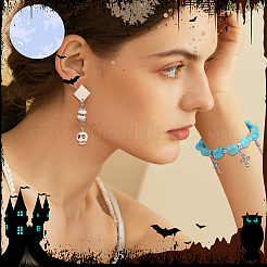 4 Strands 2 Colors Synthetical Turquoise Beads Strands&nbsp;TURQ-NB0001-16