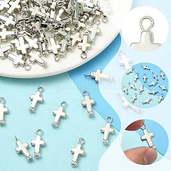 100個の合金ペンダント  鉄パーツ  クロスチャーム  銀  19mm  穴：2.1mm&nbsp;PALLOY-FS00084
