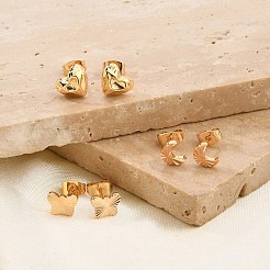Brass Stud Earring Sets for Women&nbsp;EJEW-F352-01G-01