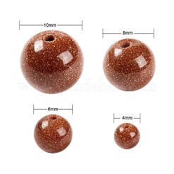 340Pcs 4 Sizes Synthetic Goldstone Beads Strands&nbsp;G-LS0001-11