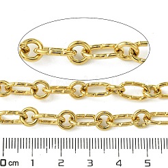 イオンプレーティング（IP）304ステンレスチェーン  溶接されていない  スプールで  ゴールドカラー  12x6.5x1.5mm&nbsp;CHS-Q005-04G