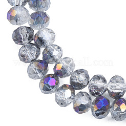 Transparent Crackle Electroplate Glass Beads Strands&nbsp;EGLA-T008-028-B04