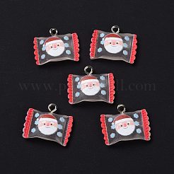 Christmas Theme Transparent Resin Pendants&nbsp;RESI-E022-01P-02