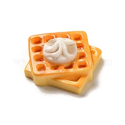 不透明樹脂模造食品デコデンカボション  パン  ダークオレンジ  27x27x10mm&nbsp;CRES-H001-03H