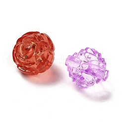 透明なアクリルビーズ  花  ミックスカラー  18x18x16mm  穴：2.2mm  約：261個/ 500 G&nbsp;OACR-Z016-25