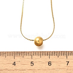 女性用ステンレススチールラウンドペンダントネックレス  長持ちメッキ  ゴールドカラー  13.98インチ（35.5cm）&nbsp;NJEW-G160-02G