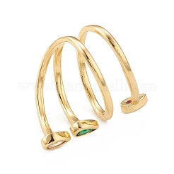 Colorful Cubic Zirconia Adjustable Rings&nbsp;X-RJEW-F135-05G