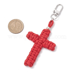 4Pcs Cross Cotton Threads Pendants Decorations&nbsp;HJEW-TA00398