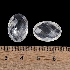 天然水晶カボション  ロッククリスタルオーバル  多面カット  グレードA  18x13x5.5~6.5mm&nbsp;G-O175-15I-02