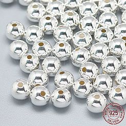 925スターリングシルバービーズ  ラウンド  銀  6mm  穴：1.8mm&nbsp;STER-T002-237S-6mm