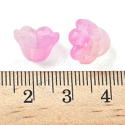 透明ガラスビーズキャップ  グリッターパウダー付き  ミックスカラー  12x8mm  穴：1.4mm  1250個/ 1000g&nbsp;GLAA-B028-01