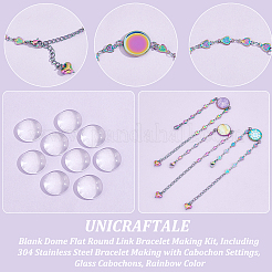 Blank Dome Flat Round Link Bracelet Making Kit&nbsp;DIY-UN0003-83