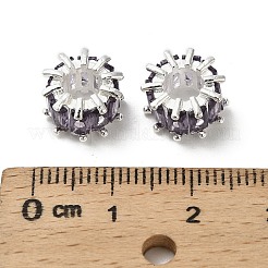 Brass Micro Pave Cubic Zirconia European Beads&nbsp;KK-B142-13C-02S