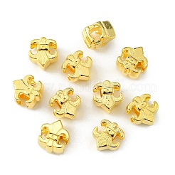 チベット風合金ヨーロピアンビーズ  大穴ビーズ  カドミウムフリー＆鉛フリー  フルール·ド·リス  ゴールドカラー  12x11x8mm  穴：5mm&nbsp;MPDL-4928-G-LF