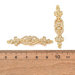 Brass Micro Pave Clear Cubic Zirconia Connector Charms&nbsp;CU-CBA4579-23G