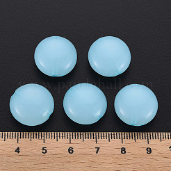 模造ゼリーアクリルビーズ  フラットラウンド  ライトスカイブルー  17x9.5mm  穴：2mm  約316個/500g&nbsp;MACR-S373-86-E08