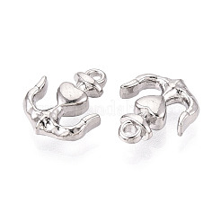 304ステンレススチールチャーム  アンカー  ステンレス鋼色  13x10x3.5mm  穴：1.2mm&nbsp;STAS-N114-36P