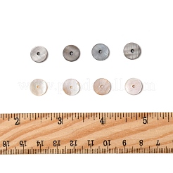 80色染め天然貝ビーズスペーサー2個  ディスク/フラットラウンド  ヒシビーズ  ミックスカラー  10x2mm  穴：1mm  40個/カラー&nbsp;SHEL-FS0001-11