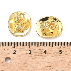 Brass Micro Pave Cubic Zirconia Pendants&nbsp;KK-P345-21G