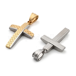 304ステンレスペンダント  クロス  ミックスカラー  37x22x4mm  穴：8x5mm&nbsp;STAS-H329-64