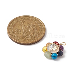 7 Chakra Gemstone Flower Pendants&nbsp;PALLOY-JF02159