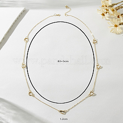 Iron Micro Pave Clear Cubic Zirconia Heart Link Chian Long Necklaces for Women&nbsp;CK7864