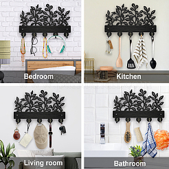 Wood & Iron Wall Mounted Hangers&nbsp;HJEW-WH0055-229