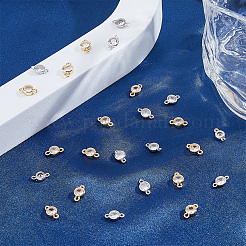 32Pcs 2 Colors Eco-Friendly Rack Plating Brass Pave Clear Cubic Zirconia Connector Charms&nbsp;KK-FH0007-31
