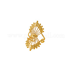 女性用中空304ステンレススチール製調節可能なカフリング  クラウン  18KGP本金メッキ  35.5mm  内径：18mm&nbsp;ZX9886