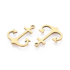 ステンレスペンダント201個  チャームアンカー  レーザー切断  18KGP本金メッキ  18.5x14.5x1mm  穴：1.4mm&nbsp;STAS-T073-45G