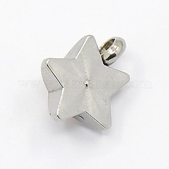 201ステンレススチールラインストーンスターチャームペンダント  グレードA  多面カット  ブルージルコン  9x8x3mm  穴：1mm&nbsp;RB-M030-01E
