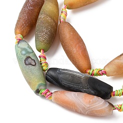 Frosted Natural Agate Beads Strands&nbsp;G-P605-M01-01