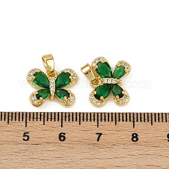 Brass Micro Pave Cubic Zirconia Charms&nbsp;KK-N254-229G-01
