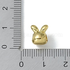 ラックメッキ真鍮製ビーズ  長持ちメッキ  鉛フリー＆カドミウムフリー  兎  18KGP本金メッキ  9.5x8x8mm  穴：2.5mm&nbsp;KK-A220-19B-G
